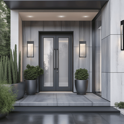 Modern Geometric Outdoor Wall Sconce - LED Linear Rectangular Lantern