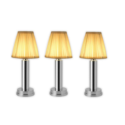 Rechargeable Cordless Table Lamp with Pleated Shade - Portable Touch Dimming Light