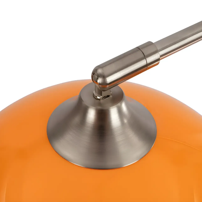 Adjustable Floor Lamp with Marble Base and Glass Dome - Mid Century Arc