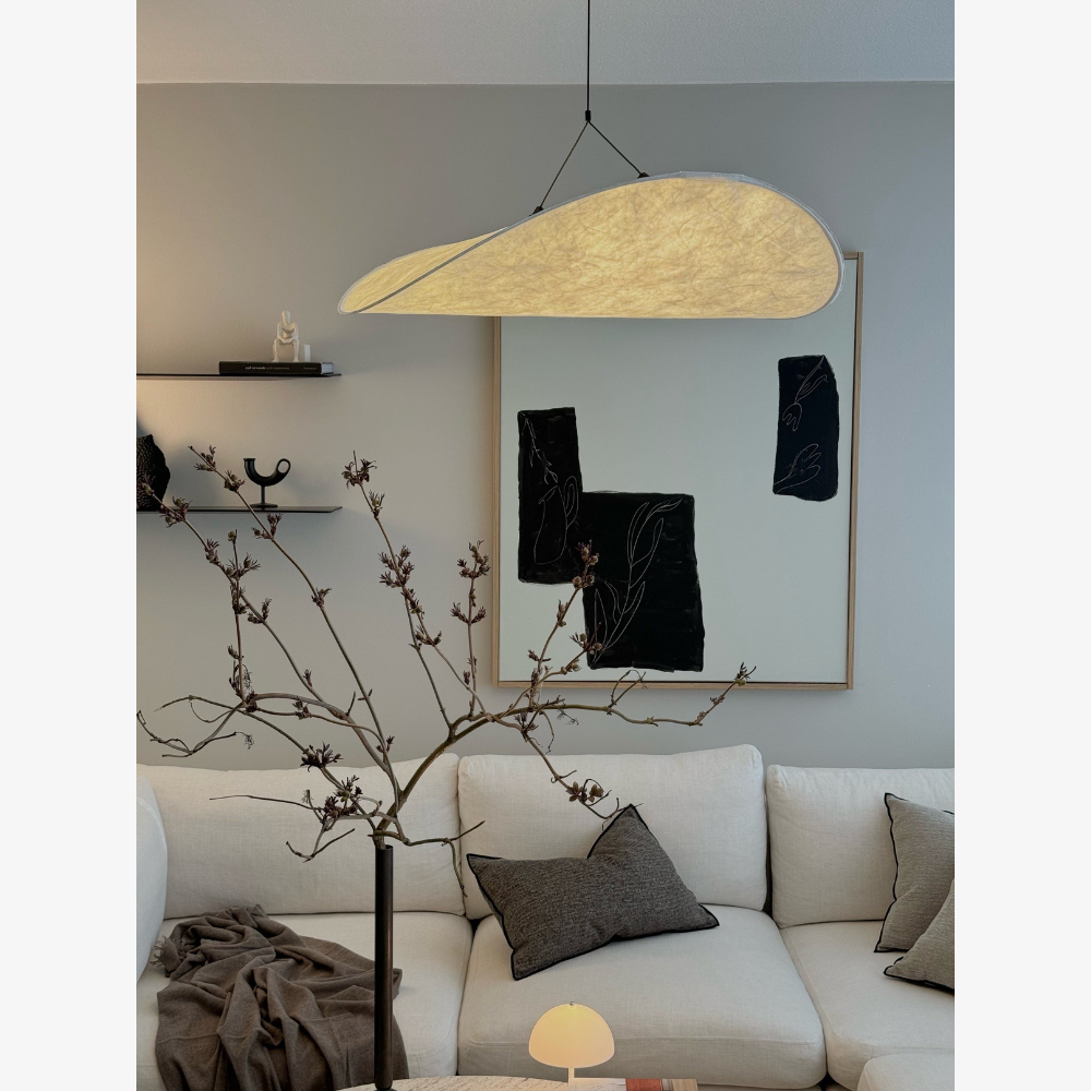 Wavy Silk-Like Pendant Light with Organic Sail Shape - Modern Scandinavian