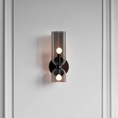 Modern Hourglass Glass Wall Sconce - Dual-Globe Geometric Wall Light