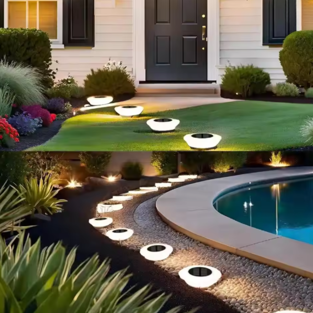 Lanterne solaire extérieure pour allée avec tête et piquet de jardin