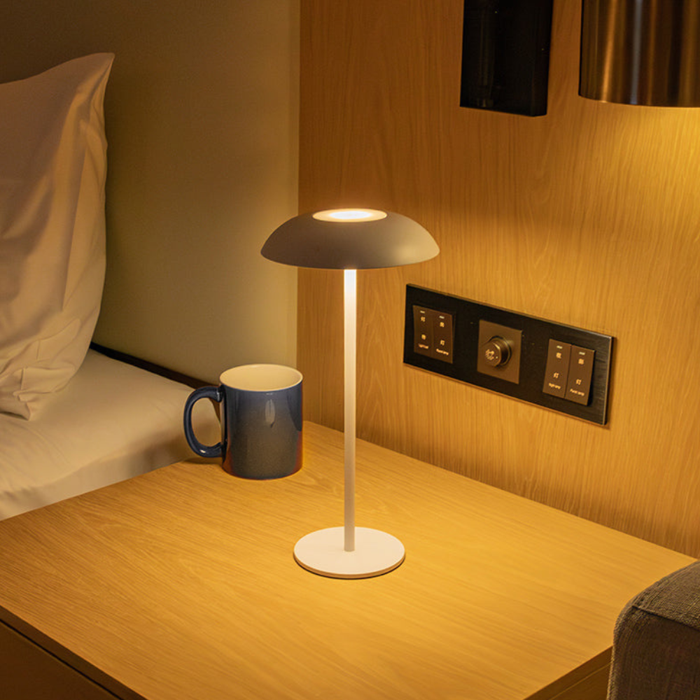 Rechargeable LED Table Lamp - Cordless Iron Desk Light - Modern Minimalist