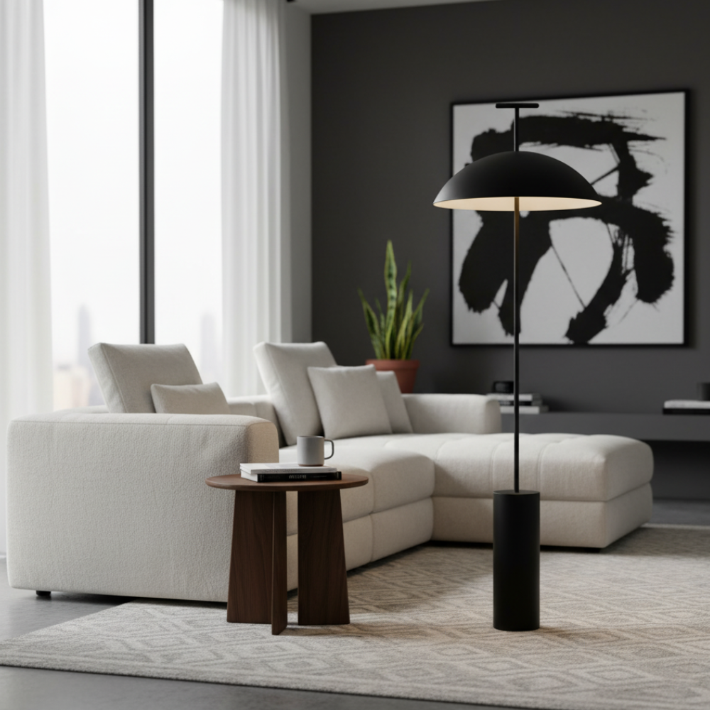 Modern Floor Lamp for Living Room Sofa and Bedroom Corner - Geometric Design