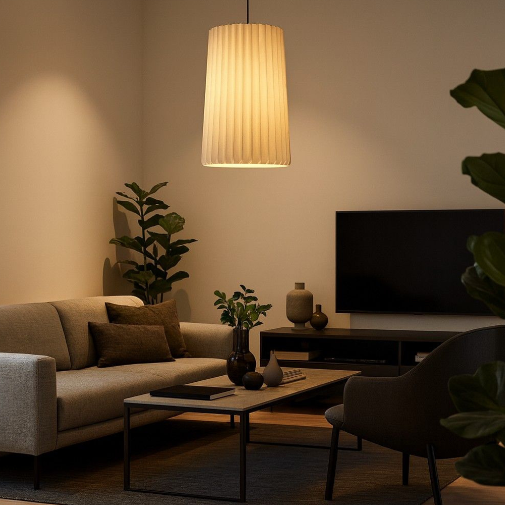 Scandinavian Pleated Paper Pendant Light - Modern Origami Hanging Lamp