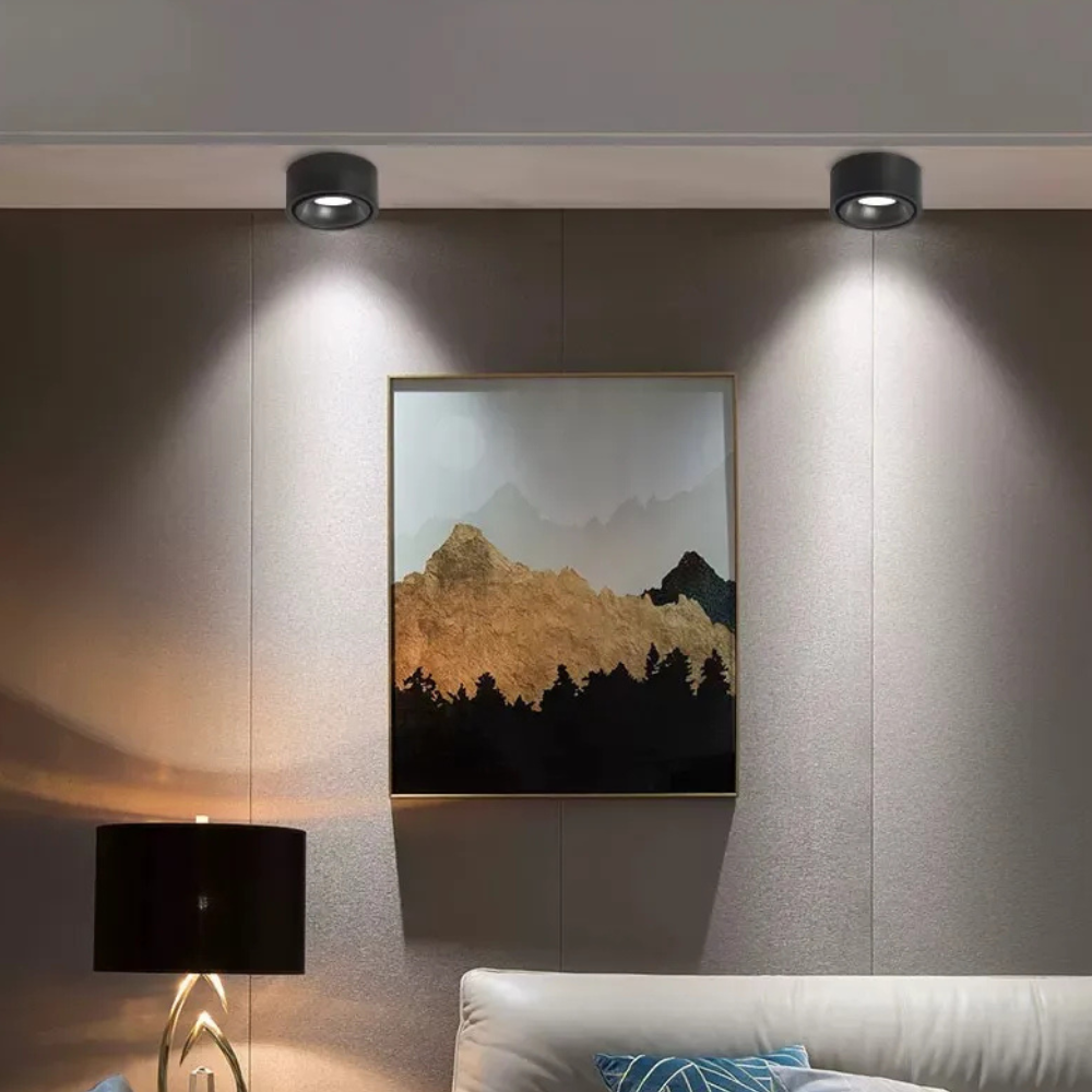 Surface Mount LED Spotlight with Anti-Glare Deep Recess - Industrial Style