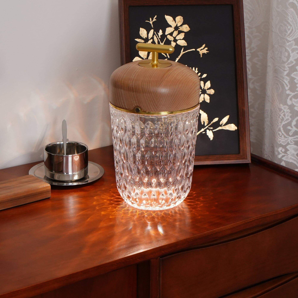 Rechargeable Glass Accent Light with Crystal Body - Modern Decorative