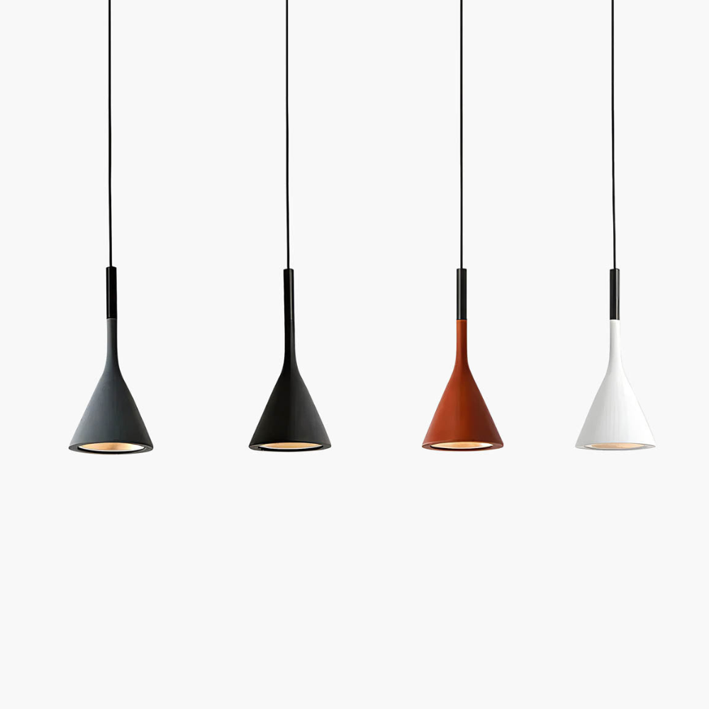 Tapered Funnel Pendant Light with Slender Neck - Nordic Modern Style