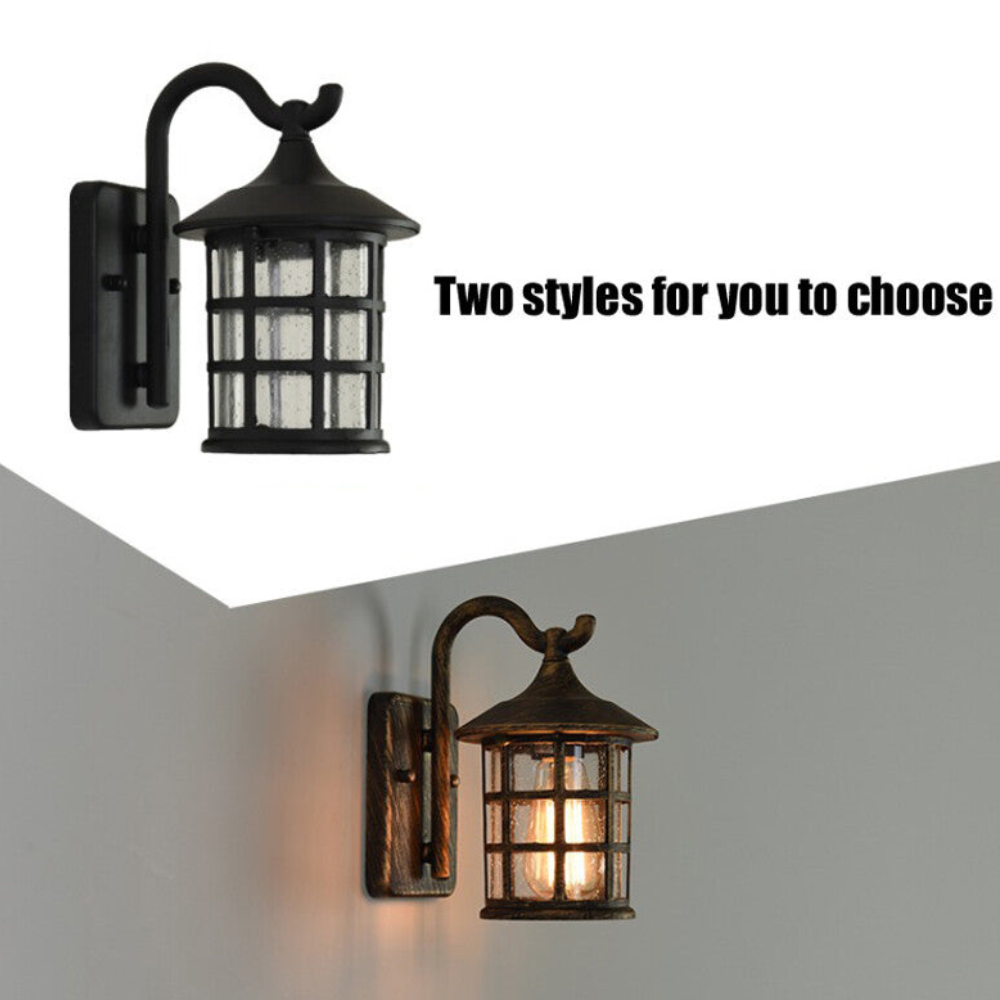LED-Veranda-Laterne mit klassischer europäischer Silhouette und schwarzer oder bronzefarbener Oberfläche – Zeitgenössische Wandleuchte
