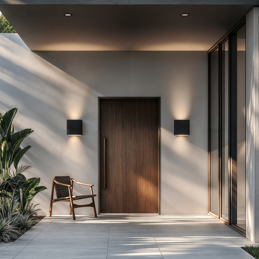 Modern Up and Down Cube Wall Sconce - Brushed Aluminum Geometric Light