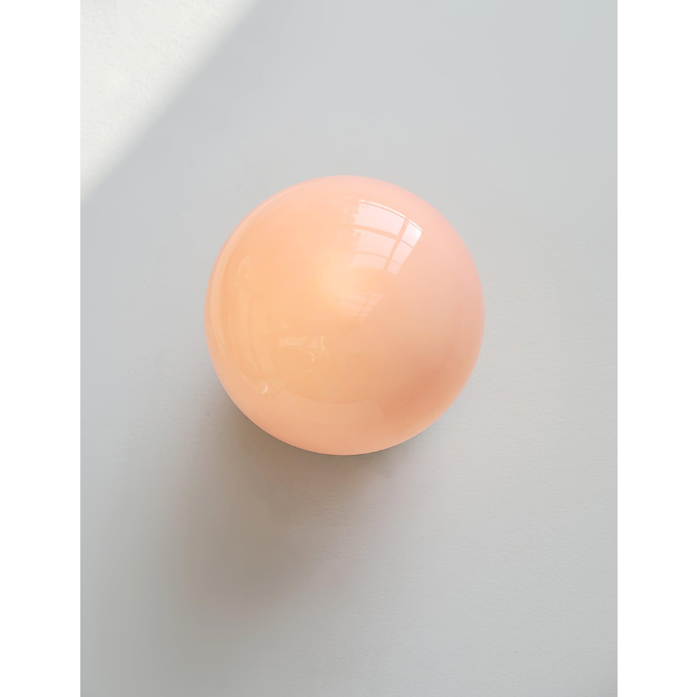 Frosted Sphere Wall Light with Metallic Base - Modern Vintage Design