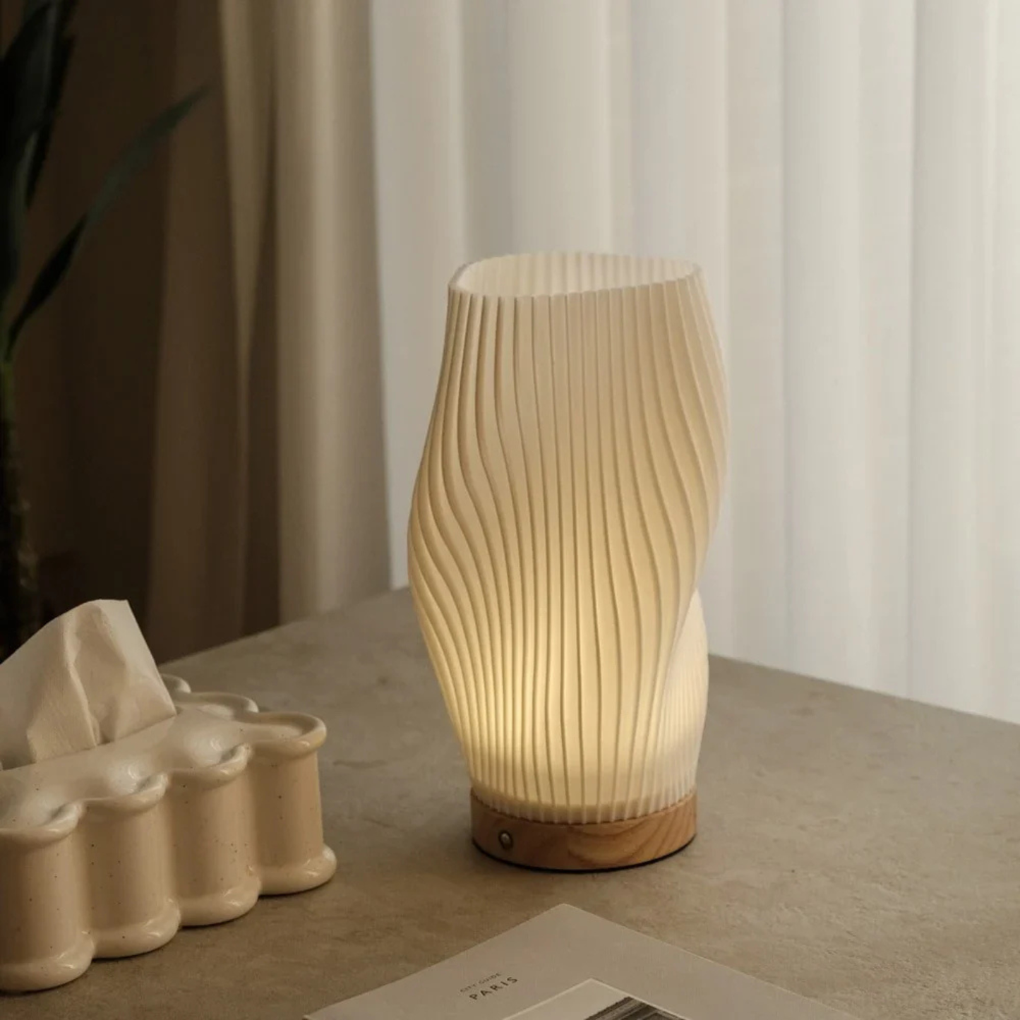 Modern Textured Bedside Vase Lamp