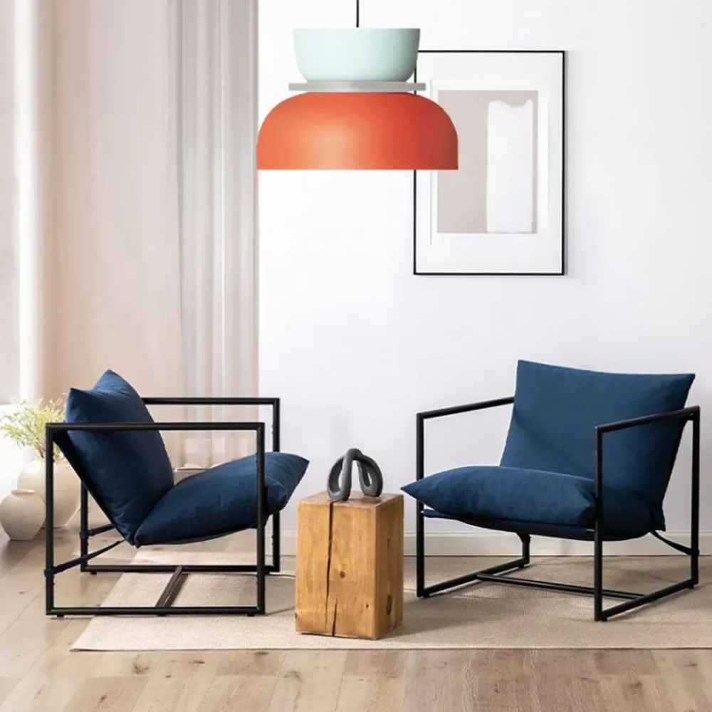 Hängelampe mit gestapelter Schale und mattem Finish – Nordischer geometrischer Stil