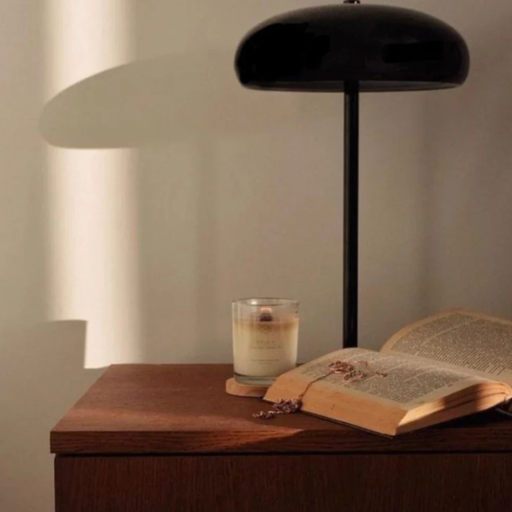 Lampe de chevet rechargeable avec commande tactile - Lampe de travail moderne en métal forme champignon