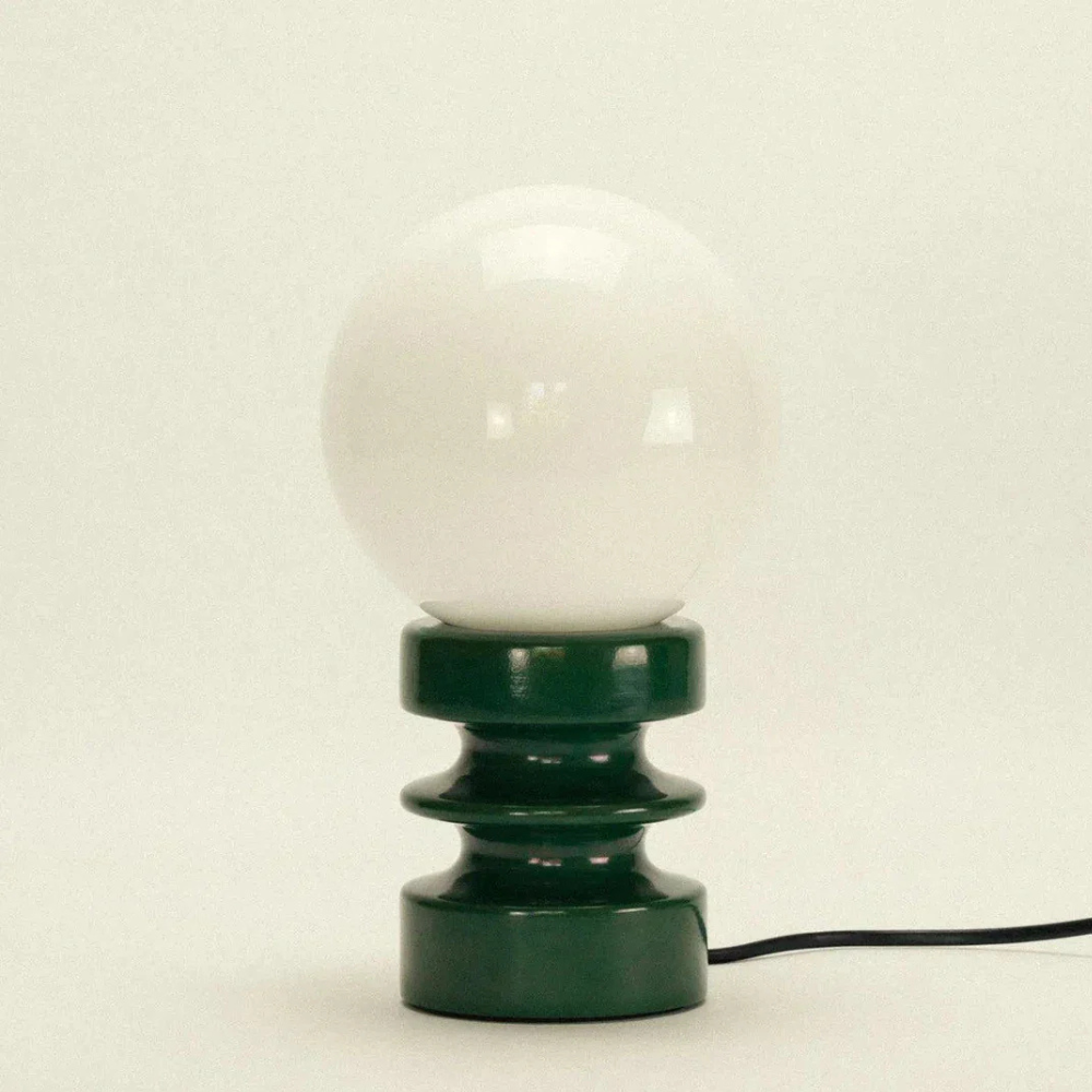 Table Lamp with Frosted Glass Globe Shade - Modern Mid Century Retro
