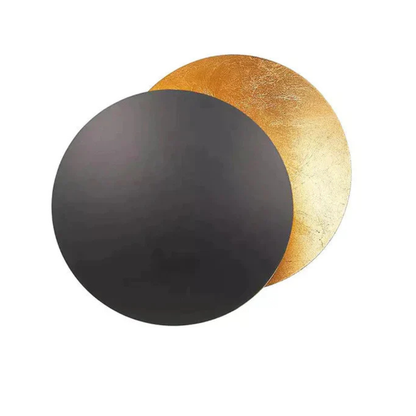 LED Lunar Eclipse Wall Sconce - Round Metal Backlit Halo Accent Lamp