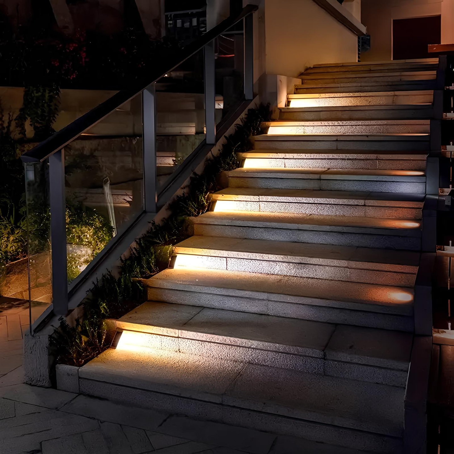 Solar Powered Stair Lights for Outdoor & Indoor