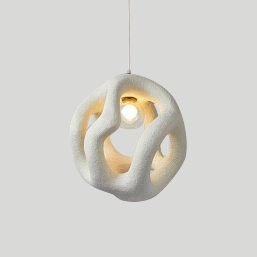 Suspension Sculpturale Bio Wabi-Sabi - Lumière Sphère Creuse Irrégulière