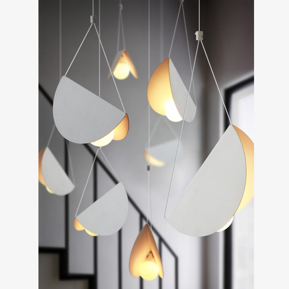 Modern Artistic Multi-Head Chandelier Light - Floating Curved Hanging Light