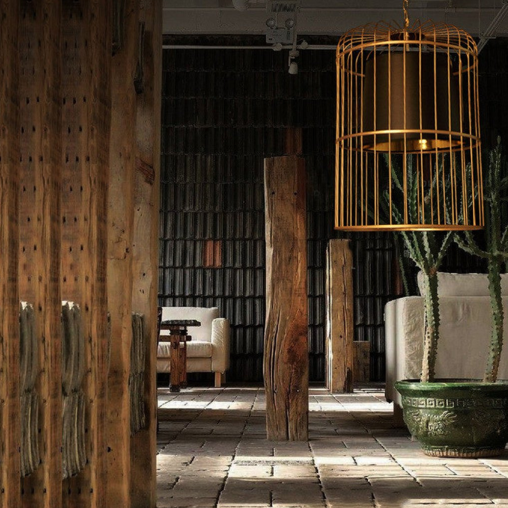 Modern Gold Birdcage Pendant Light - Art Deco Tiered Metal Pendant Lights