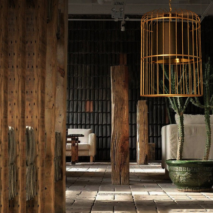 Modern Gold Birdcage Pendant Light - Art Deco Tiered Metal Pendant Lights