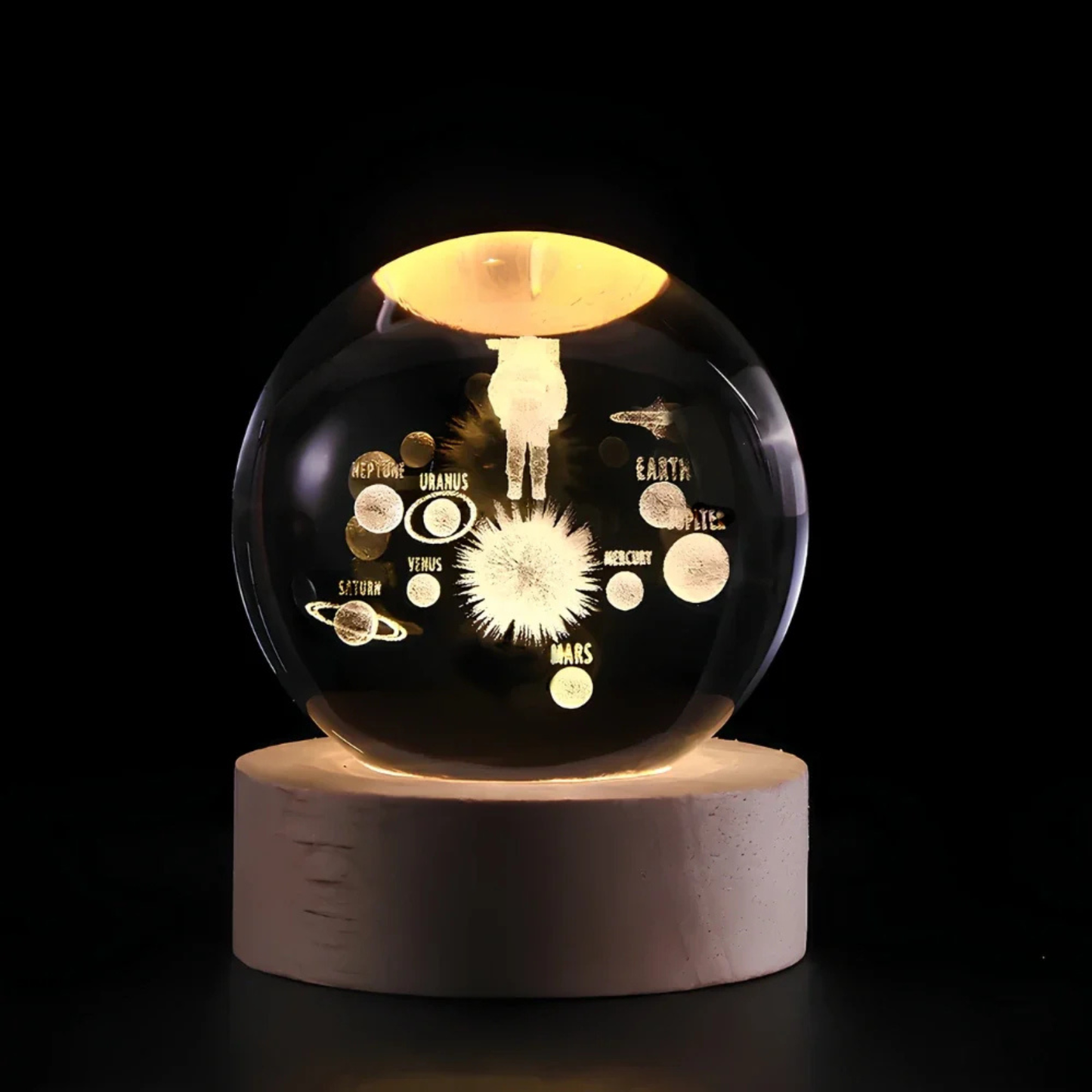Engraved Crystal Ball Light