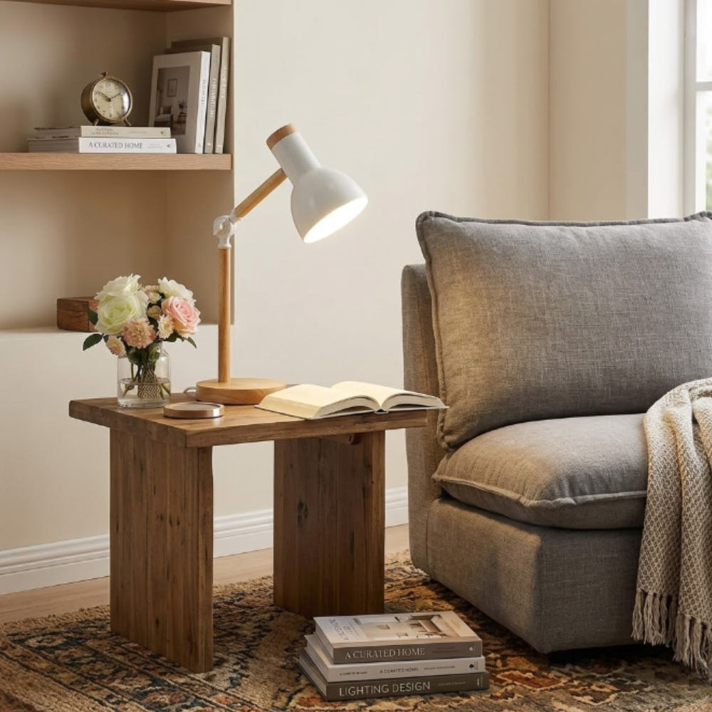 Adjustable Wood Desk Lamp - Modern Scandinavian Task Light