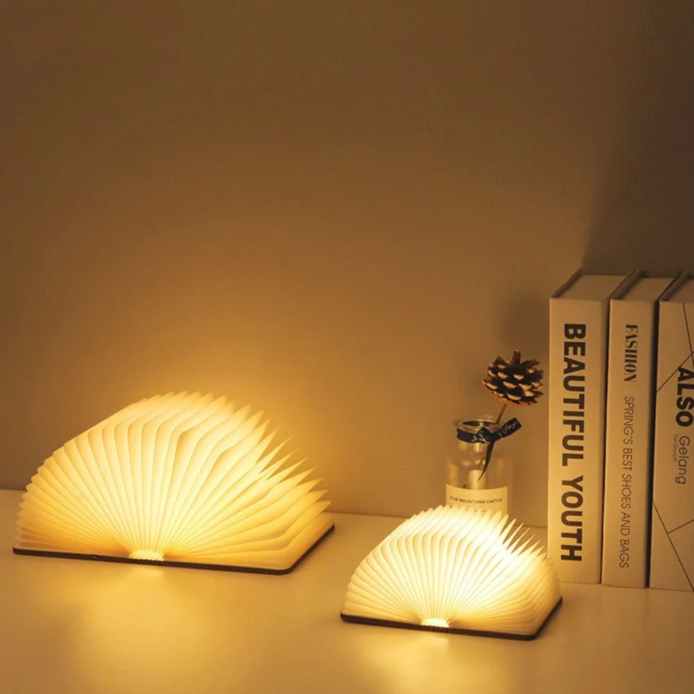 Lampe en papier pliable à DEL - Veilleuse en style accordéon