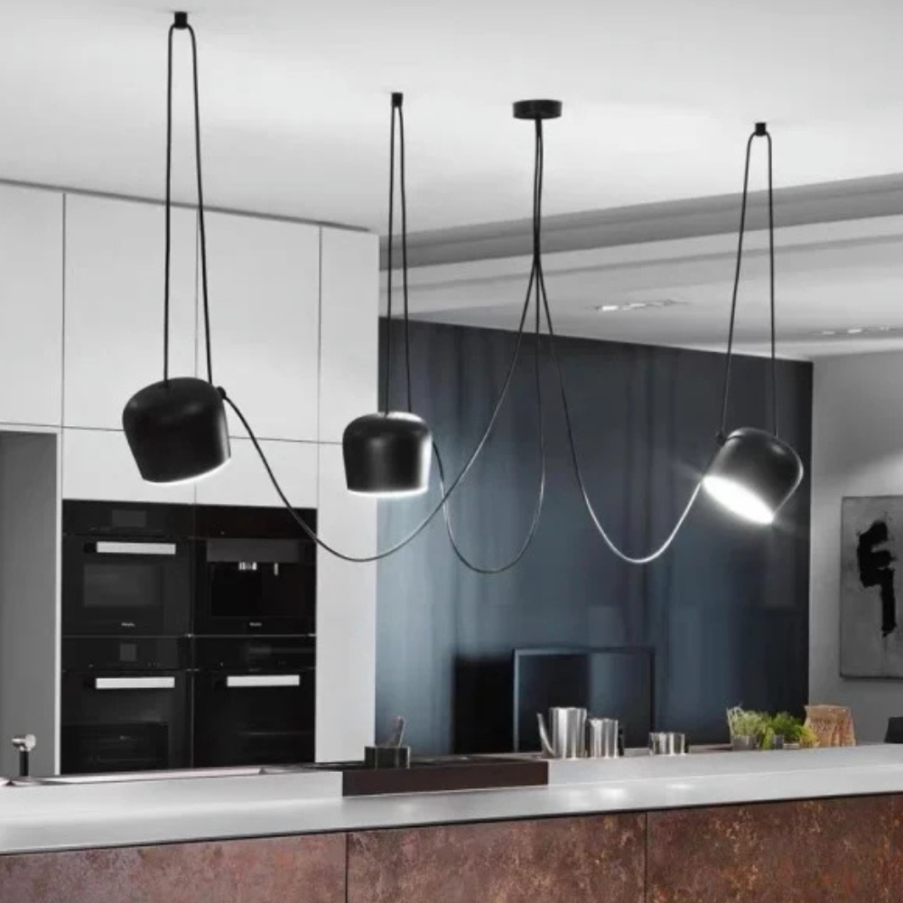 Moderne Drapierte Glocken-Pendelleuchte – Mehrfachkabel Verstellbare Pendelleuchten