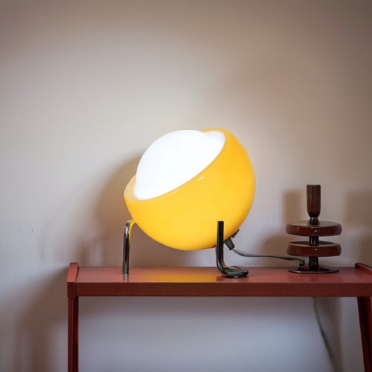 Retro Bauhaus Egg Shape Table Lamp - Warm Glow