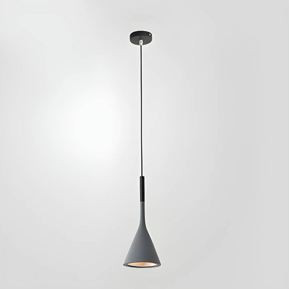 Tapered Funnel Pendant Light with Slender Neck - Nordic Modern Style