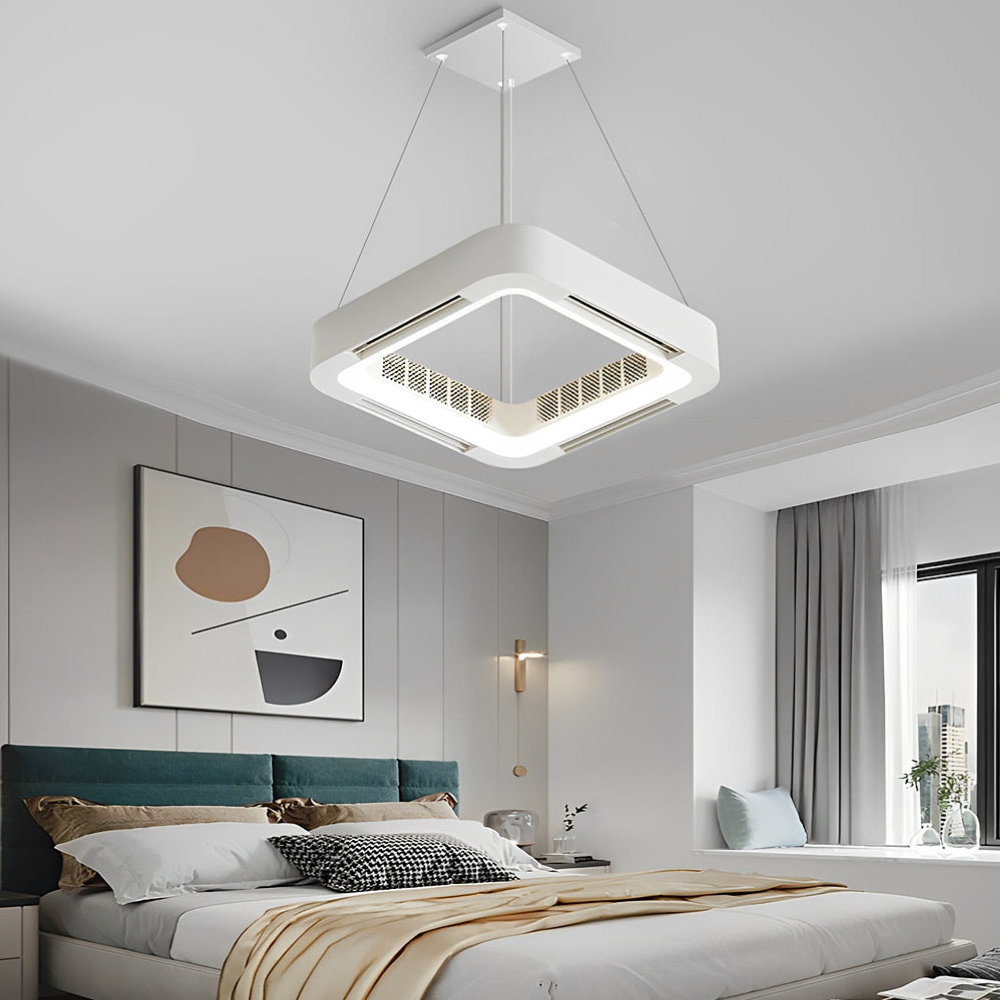 Ceiling Fan with Light and Bladeless Internal Ventilation - High-Modern Style