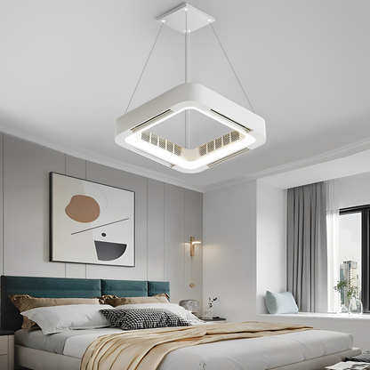 Ceiling Fan with Light and Bladeless Internal Ventilation - High-Modern Style