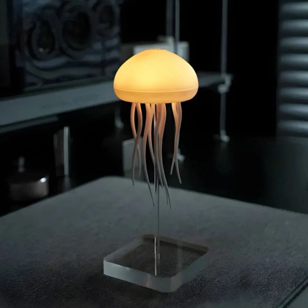 Lampe de table d'ambiance méduse flottante avec lumière suspendue changeant de couleur