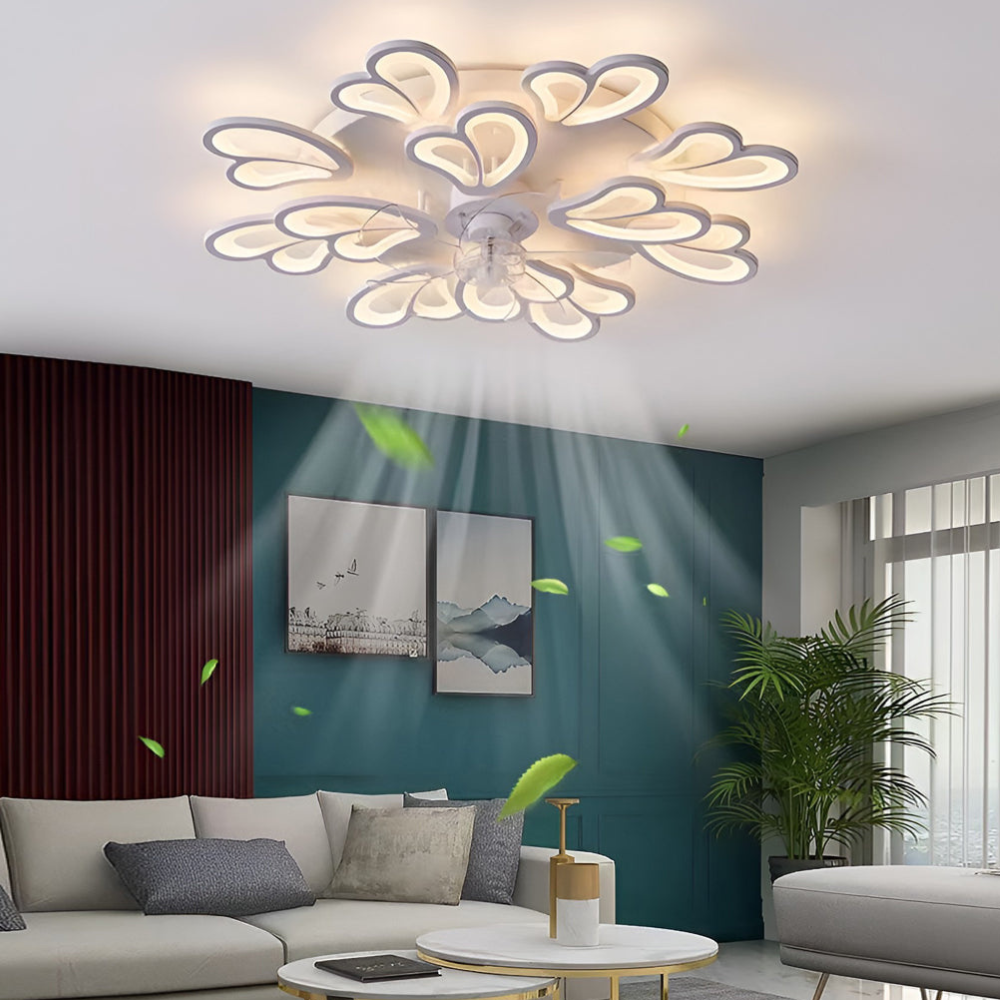 Deckenventilator zum Einbau mit Licht und integrierter LED-Beleuchtung – Moderner Kunststil