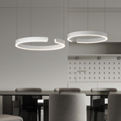 LED Ceiling Fixture with Adjustable Cable - Contemporary Ring Design