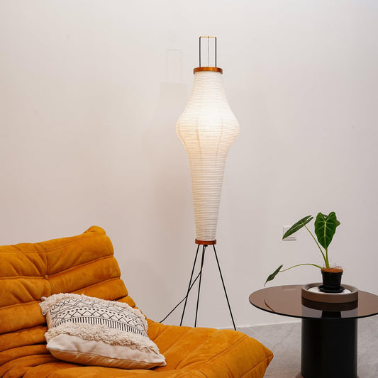 Spindle Mulberry Paper Floor Lamp