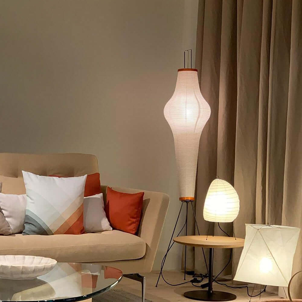 Spindle Mulberry Paper Floor Lamp