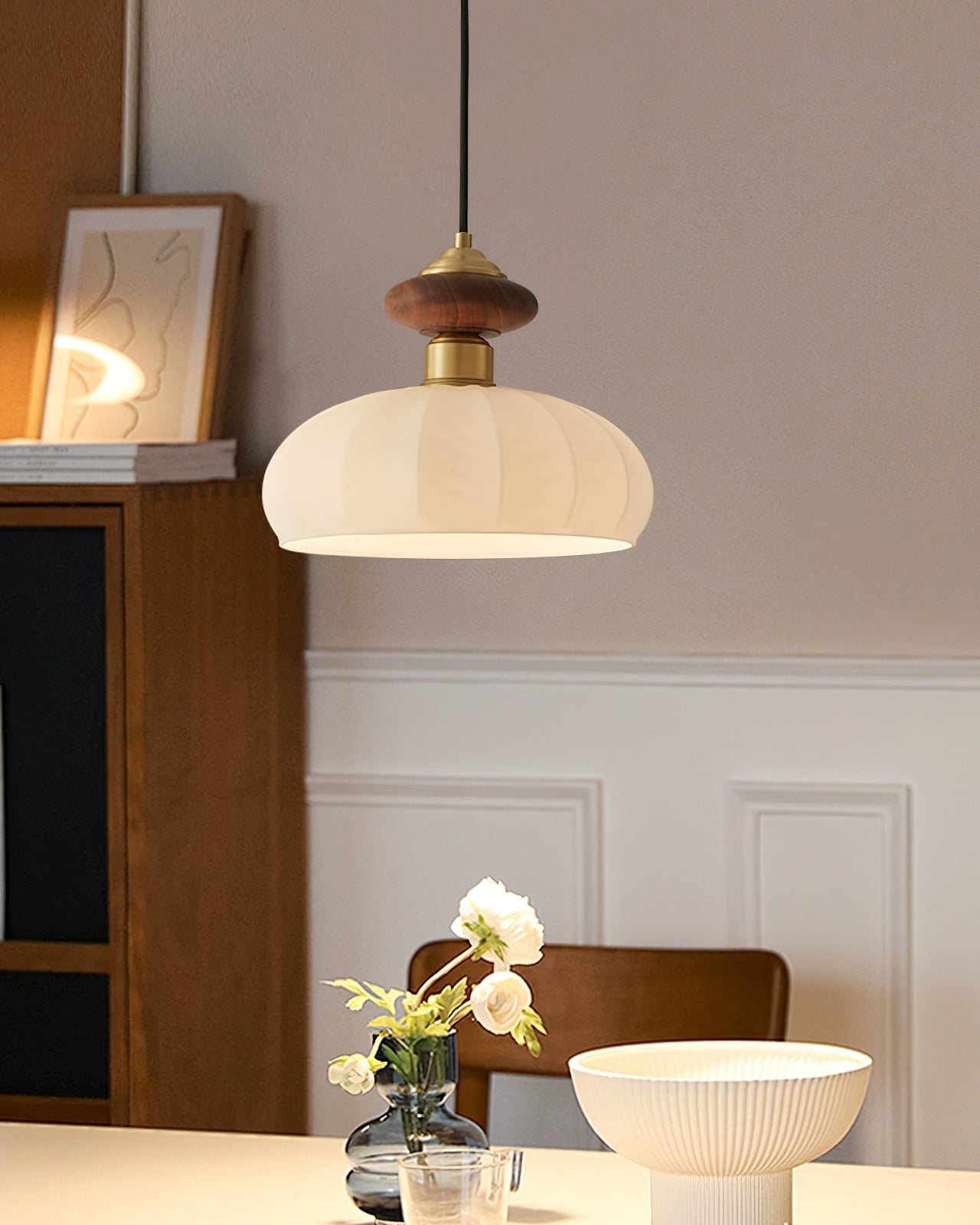 Ceres Glass & Wood Pendant