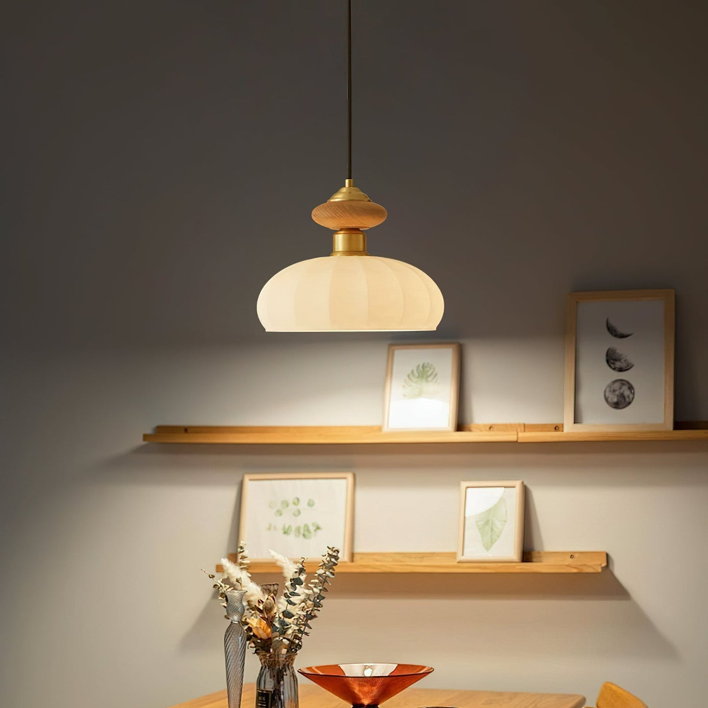 Ceres Glass & Wood Pendant