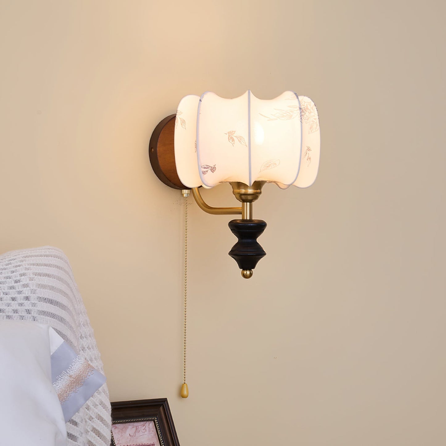 Brokat Stoff Wandlampe