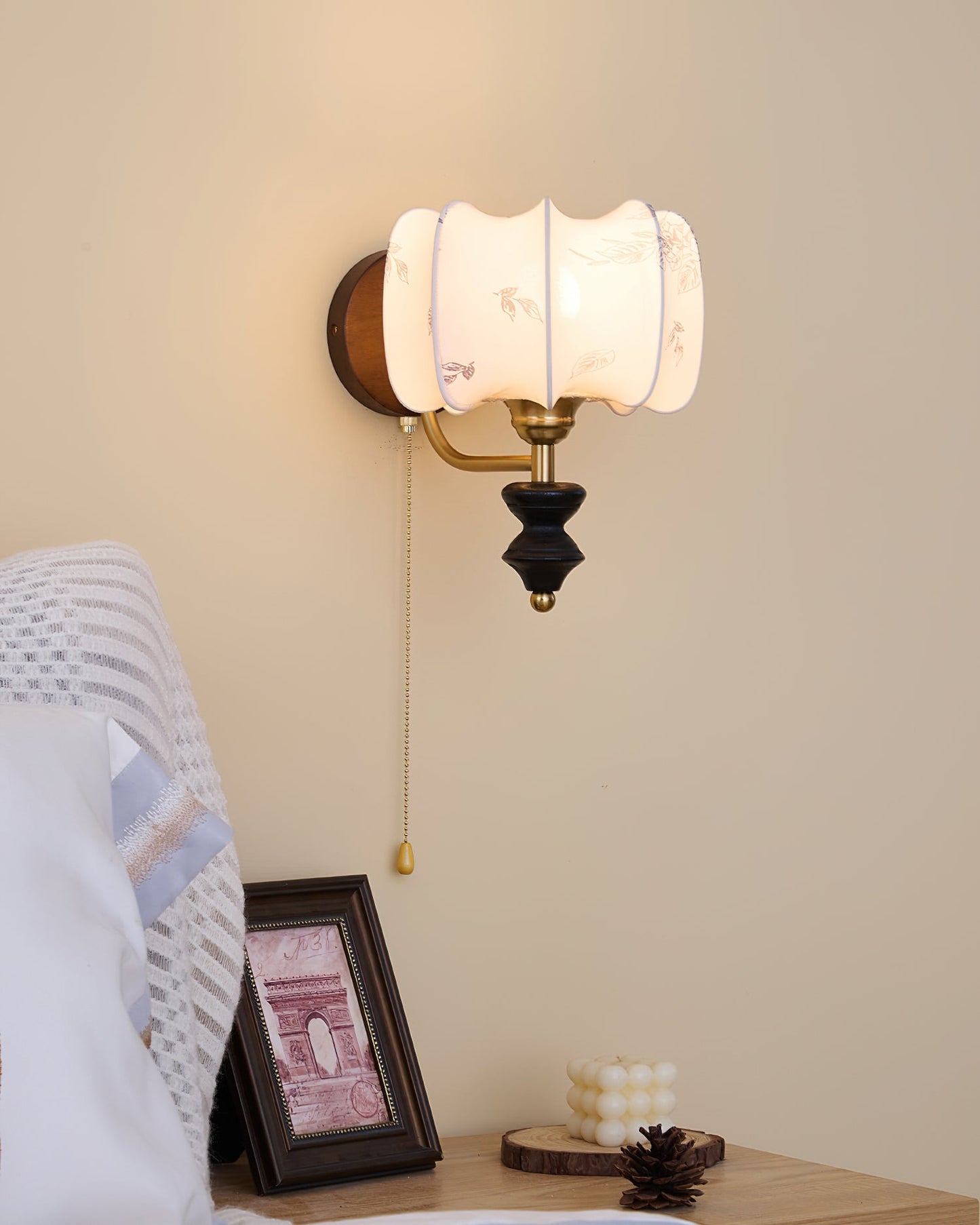 Brokat Stoff Wandlampe