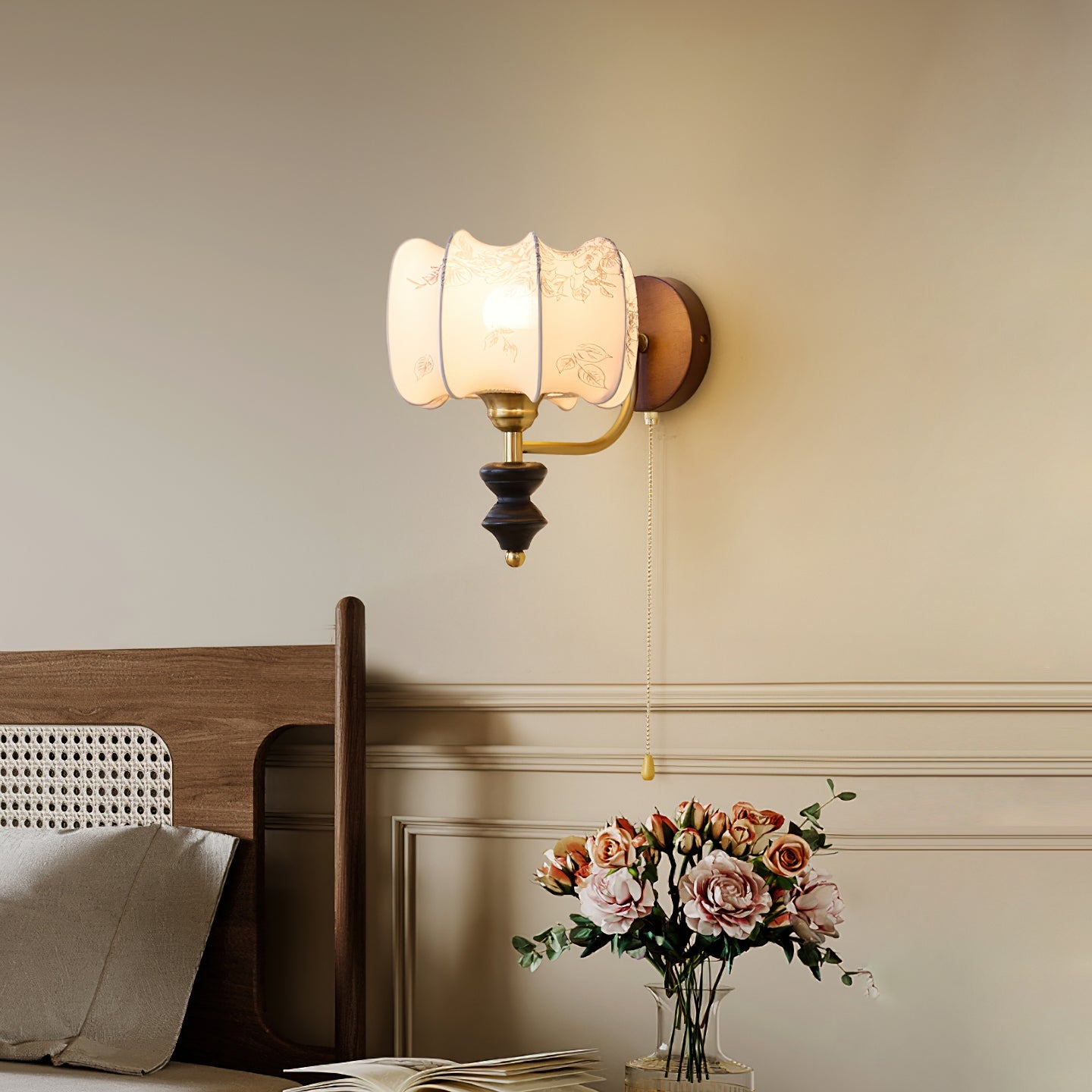 Brokat Stoff Wandlampe