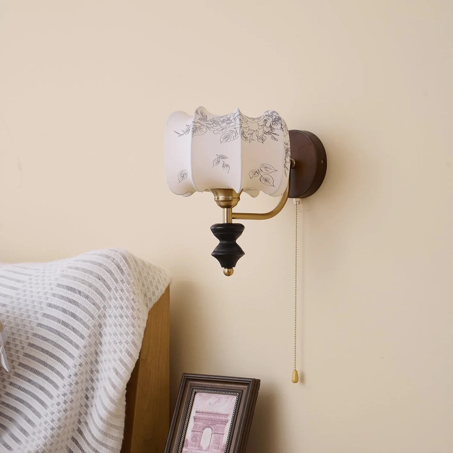 Brokat Stoff Wandlampe