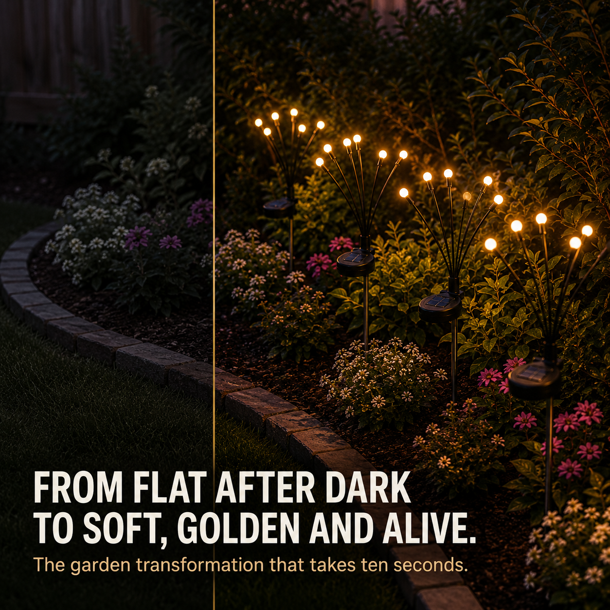 Lunavela Firefly Solar Fairy Lights - Swaying Warm Dusk-to-Dawn Waterproof Garden Stakes