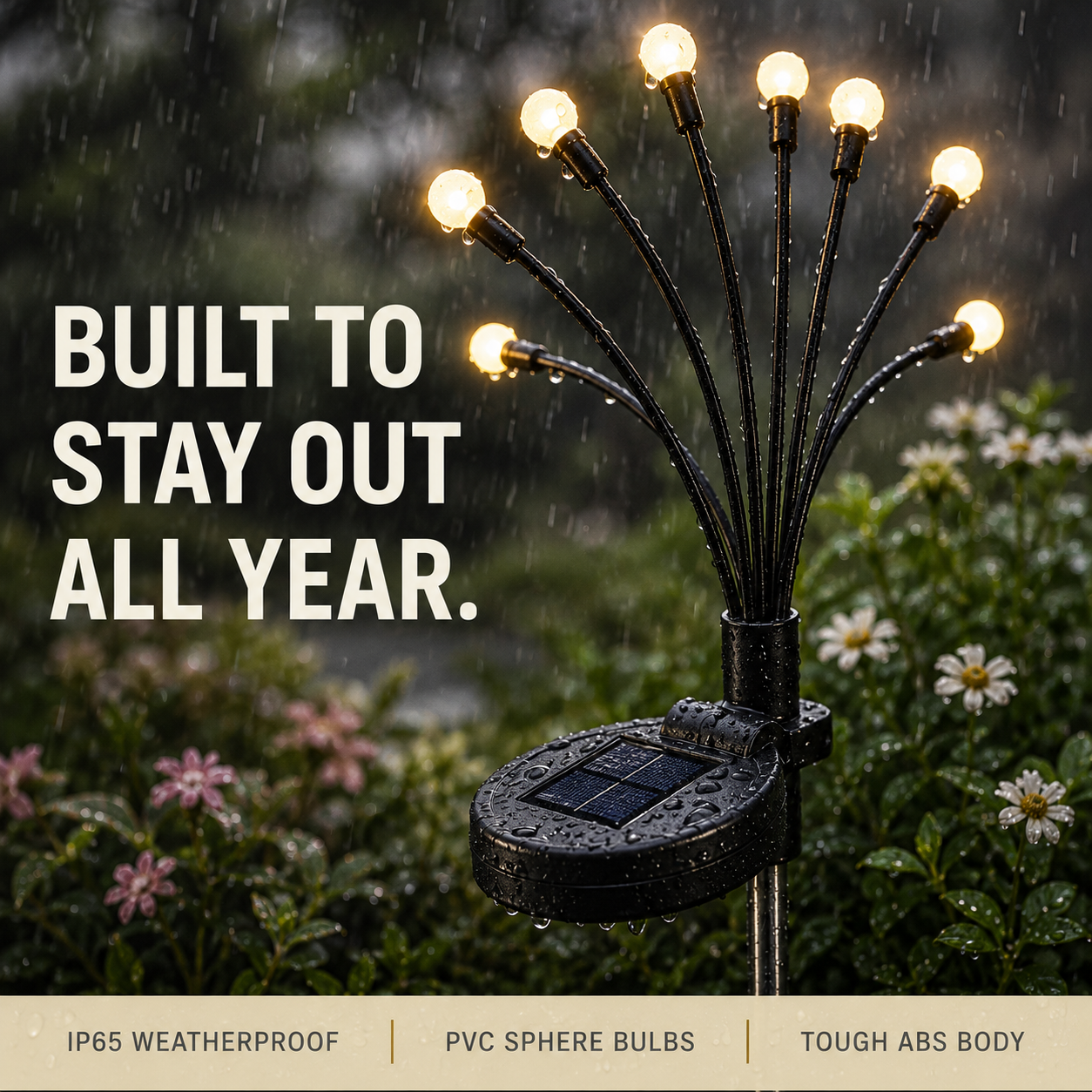Lunavela Firefly Solar Fairy Lights - Swaying Warm Dusk-to-Dawn Waterproof Garden Stakes
