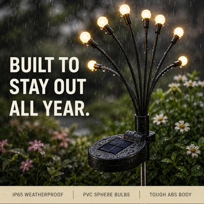 Lunavela Firefly Solar Fairy Lights - Swaying Warm Dusk-to-Dawn Waterproof Garden Stakes