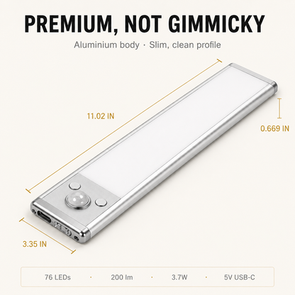 Caveo Motion-Sensor Cabinet Light – Rechargeable Dimmable Wireless Lighting