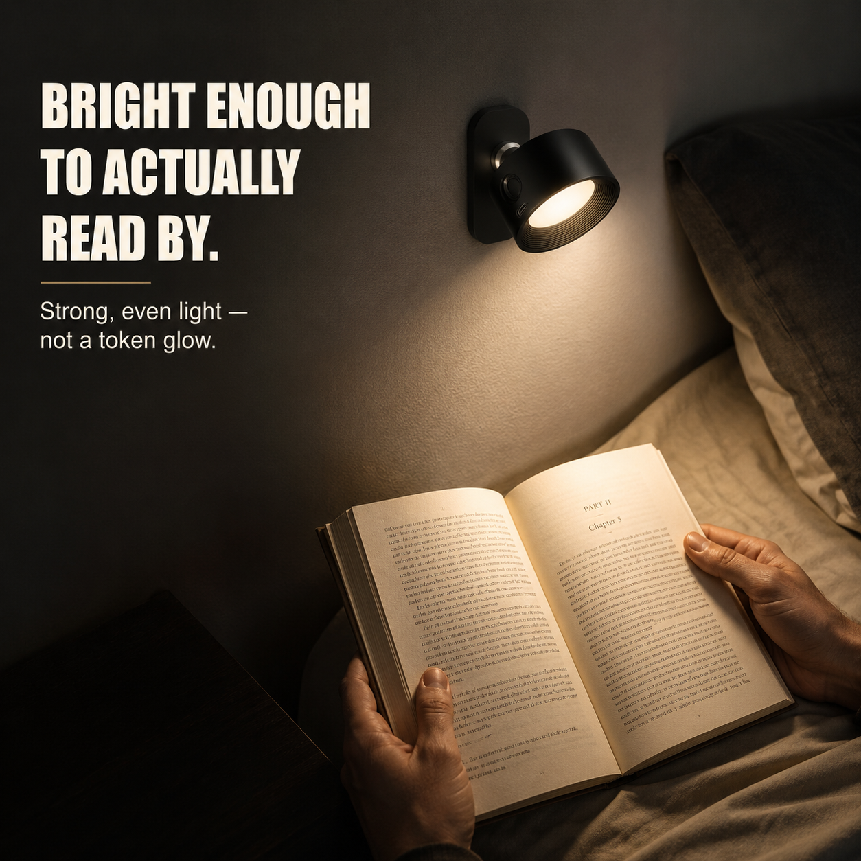 Pivot Stick-On Wall Light – 360° Magnetic Cordless Rechargeable Reading Lamp