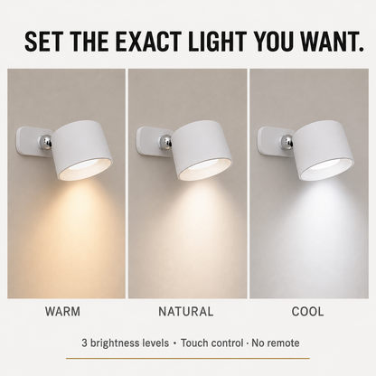 Pivot Stick-On Wall Light – 360° Magnetic Cordless Rechargeable Reading Lamp